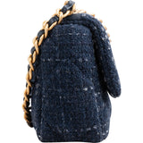 Chanel 19 Quilted Tweed Medium Single Flap Crossbody Bag