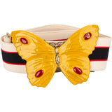 Gucci Multicolor Elastic Stoff Butterfly Buckle Web Belt