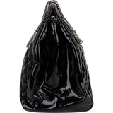 Chanel Patent Leather Palladium Soft Tote CC Shoulder Bag
