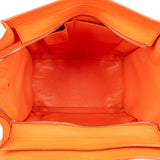 Céline Orange Grained Leather Luggage Handbag