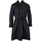 Louis Vuitton Black Cotton Open-Knit Monogram Longsleeve Blouse Dress (FR38)