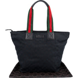 Gucci Monogram GG Canvas Web Stripe Tote Shopper Shoulder Bag