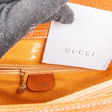 Gucci Grained Leather Bamboo Handle Handbag