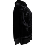 Hermès Black Velvet Distressed Embroidered Ex-Libris Sweater (FR 42 / DE 40)