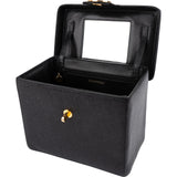 Chanel Black Caviar Leather 24K Gold CC Top Handle Vanity Case Handbag