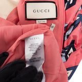 Gucci Multicolor G-Cube Print Silk Longsleeve Diamond Flower Blouse Midi Dress (IT40)