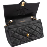 Chanel Quilted Lambskin 24K Gold Single Flap Crossbody Bag