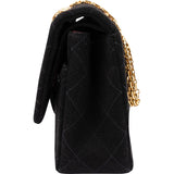 Chanel Quilted Jersey Medium 24K Gold Double Flap Crossbody Bag