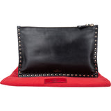 Valentino Garavani Black Leather Rockstud Clutch