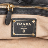 Prada Black Soft Calfskin Buckle Tote Handbag