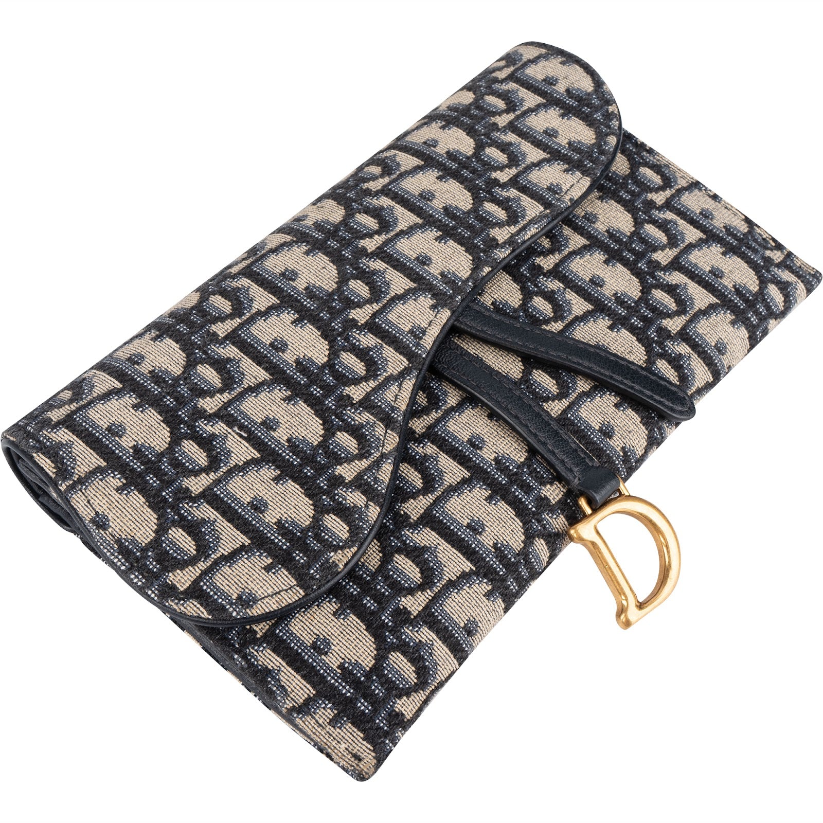 Christian Dior Trotter Monogram Saddle Wallet On Chain Shoulder Bag - vintageandkickz