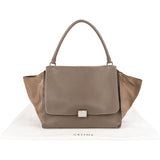 Céline Drummed Leather and Suede Trapeze Handbag