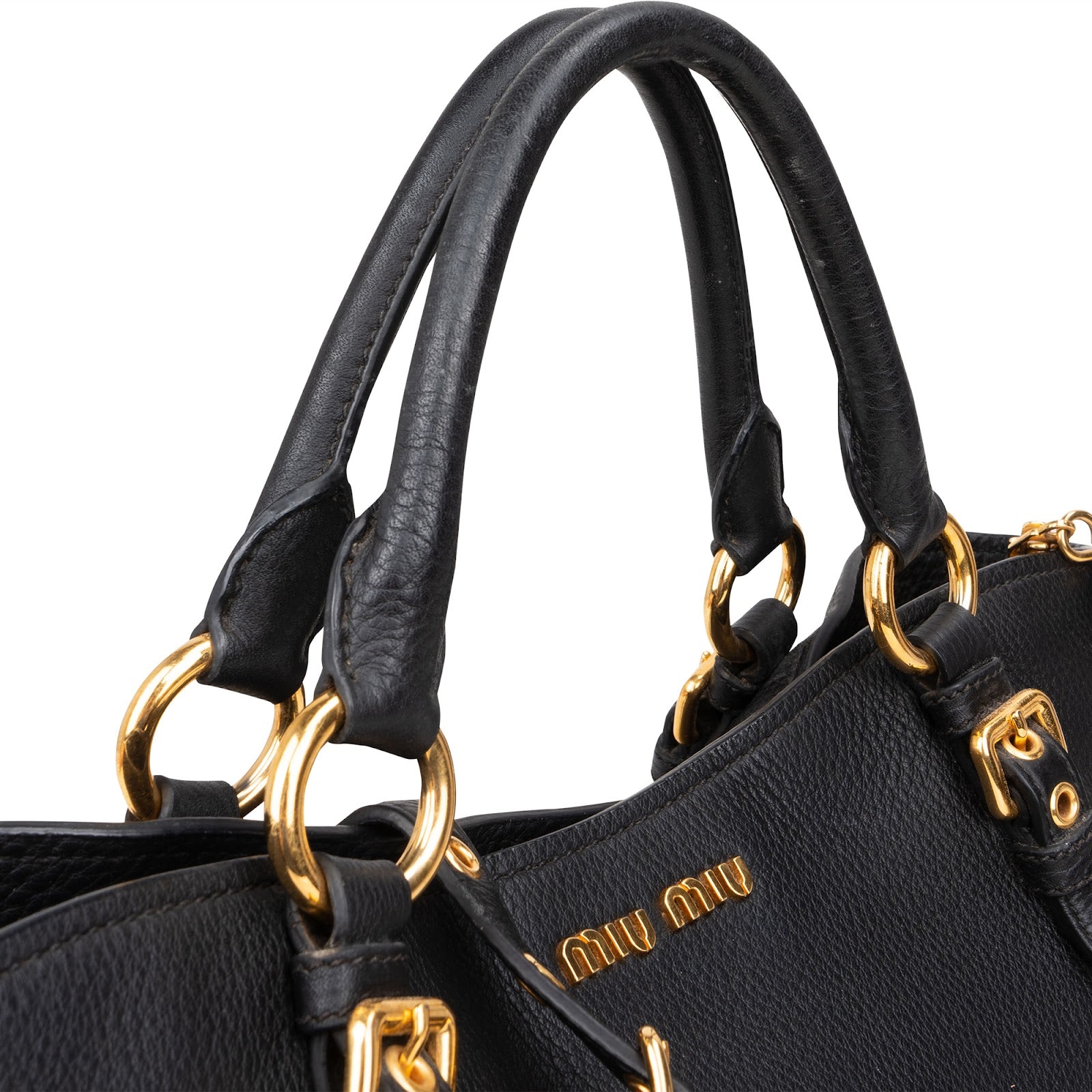 [🔄️B14 / F08] Miu Miu Vitello Daino Leather Tote Handbag - vintageandkickz