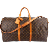 Louis Vuitton Monogram Canvas Keepall 60 Bandoulière Travel Bag