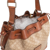 Celine Monogram Macadam Canvas Drawstring Bucket Shoulder Bag