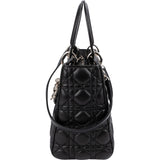 Christian Dior Black Quilted Lambskin Lady Dior Handbag