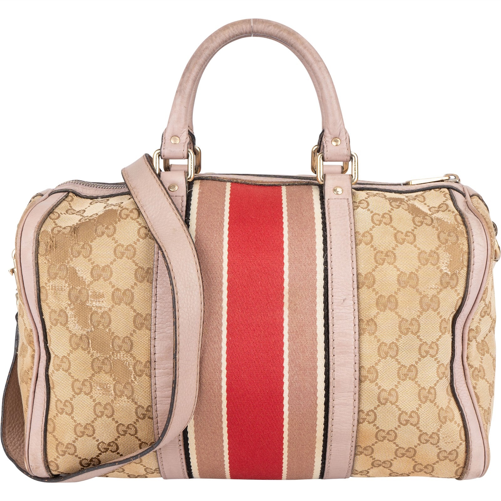 Gucci Monogram GG Canvas Boston Handbag - vintageandkickz