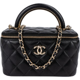 Chanel Quilted Lambskin Vanity Case Crossbody Bag