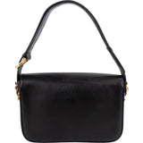 Celine Black Leather Triomphe Shoulder Bag