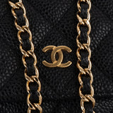 Chanel Quilted Caviar Leather Wallet On Chain Crossbody Bag