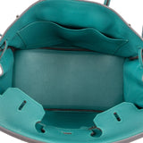 Hermès Malachite Togo Leather Palladium Birkin 35 Handbag