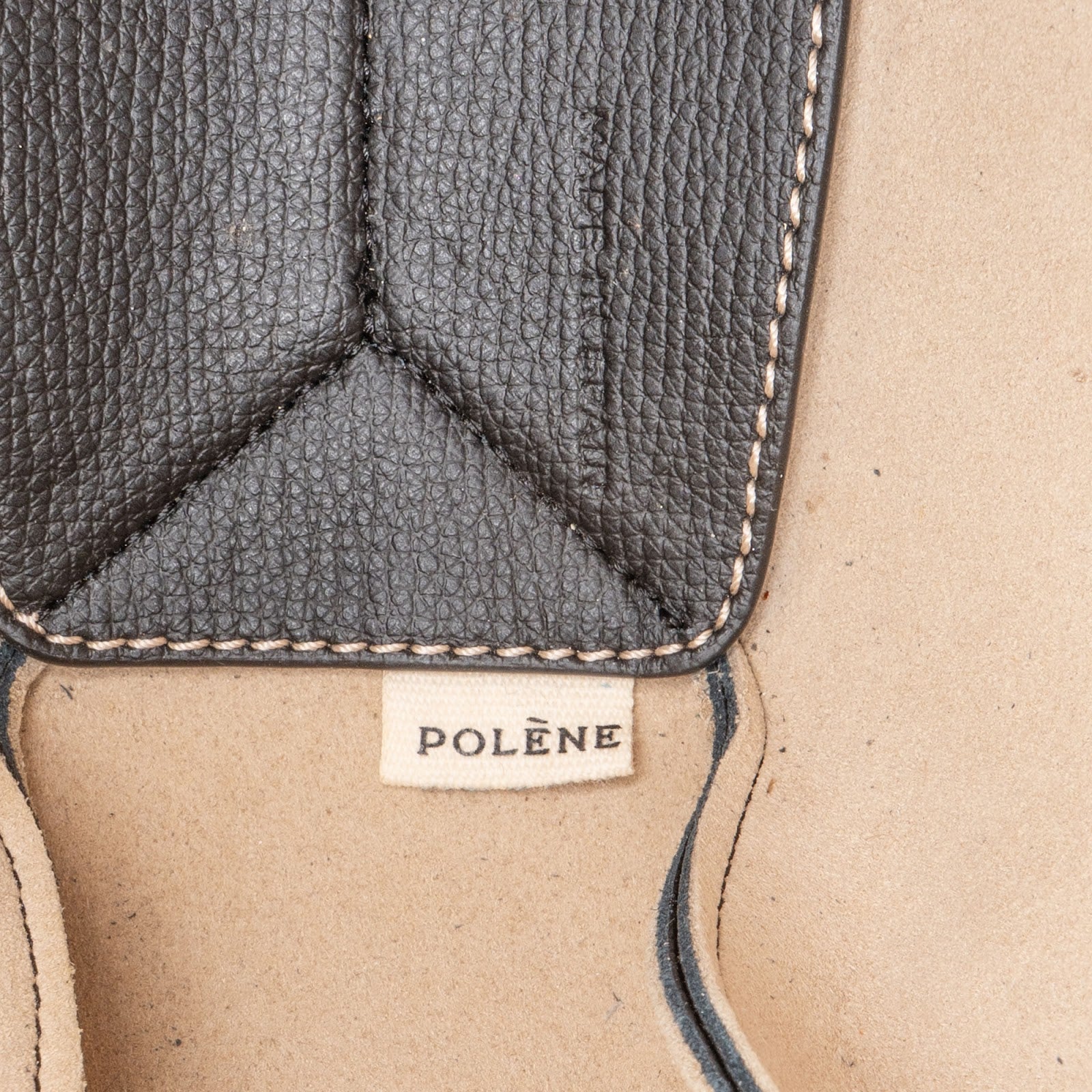 Polène Grained Leather Cyme Tote Handbag - vintageandkickz