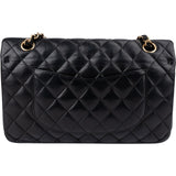 Chanel Quilted Lambskin CC Medium Double Flap Shoulder Bag