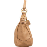 Prada Beige Vitello Daino Leather Buckle Shoulder Bag
