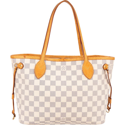 [🔄️B08 / F26] Louis Vuitton Monogram Damier Azur Canvas Neverfull MM Shoulder Bag - vintageandkickz