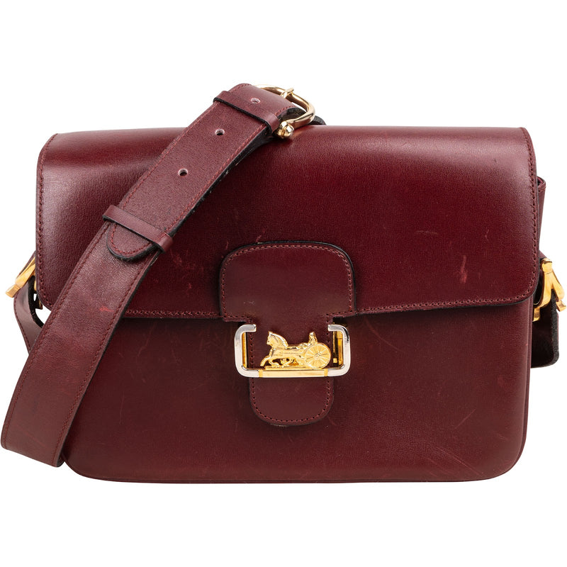 Celine Boxcalf Leather Horse Carriage Triomphe Shoulder Bag