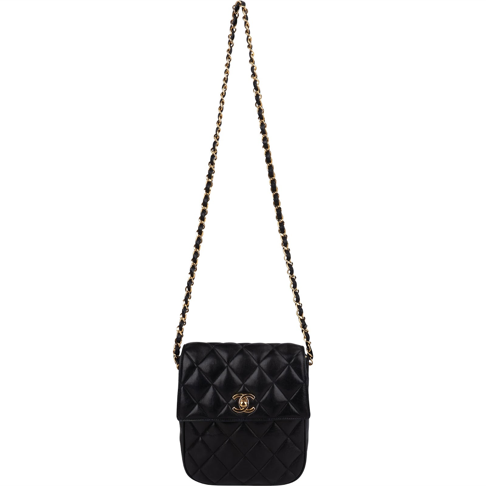 Chanel Quilted Lambskin CC Single Flap Crossbody Bag - vintageandkickz