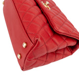 Chanel Caviar Leather Coco Top Handle Crossbody Handbag
