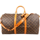 Louis Vuitton Monogram Canvas Keepall 50 Bandoulière Travel Bag
