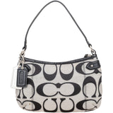 Coach Monogram Signature Black and Grey Shoulder Bag