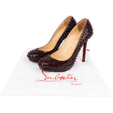 Christian Louboutin Burgundy Patent Leather Alti Spikes Pumps (38)