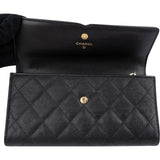 Chanel Quilted Caviar Leather CC Filigree Flap Wallet