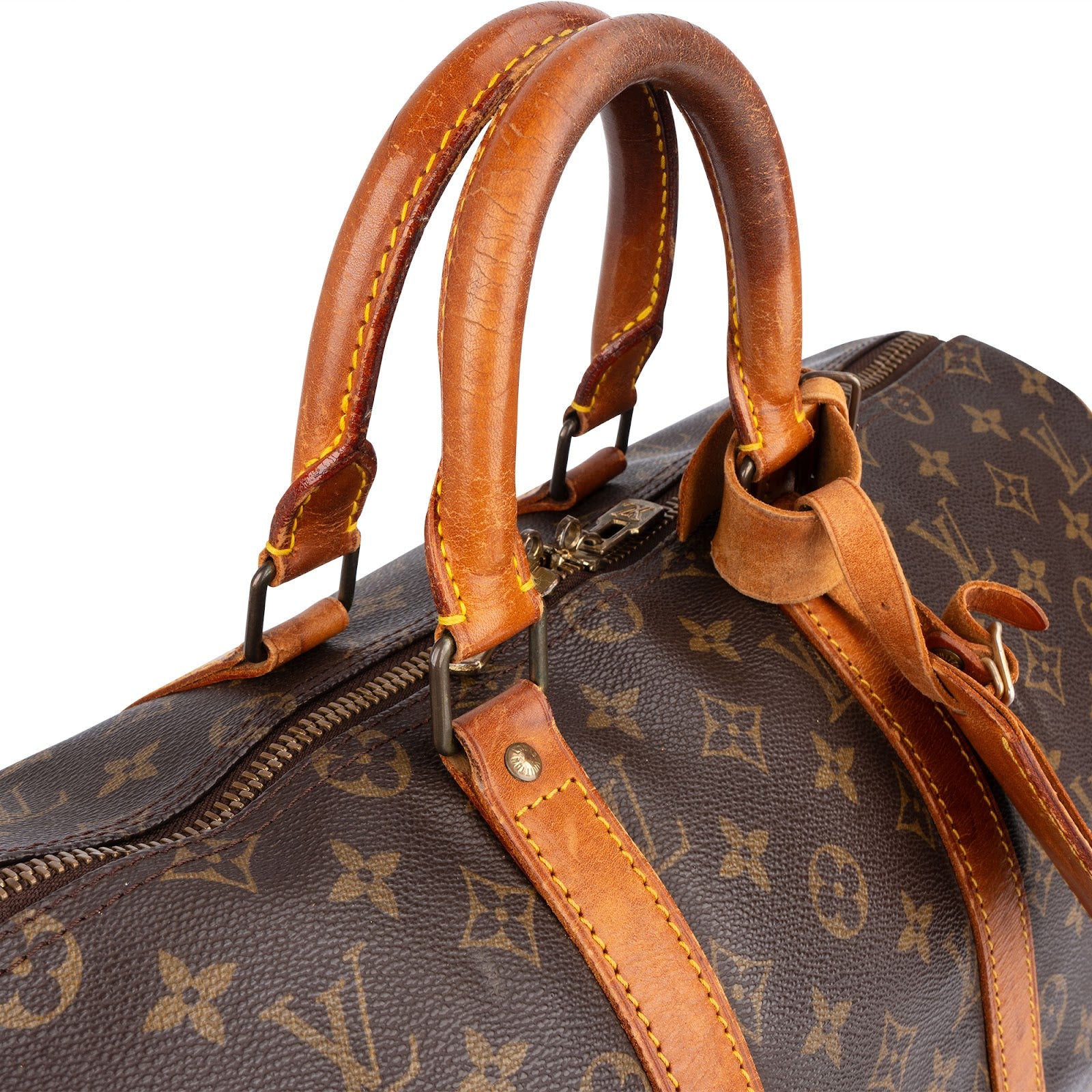 [🔄️B15 / F04] Louis Vuitton Monogram Canvas Keepall 55 Travel Bag - vintageandkickz