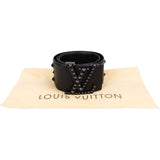 Louis Vuitton Black Leather Studded LV Initiales Pyramide Waist Belt (75 / 30) M6909