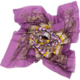 Hermès Purple Astrologie Dies et Hore Cotton Carre 140 Tuch Scarf