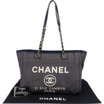 Chanel Denim Deauville Tote Shoulder Bag - vintageandkickz