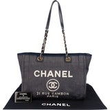 Chanel Denim Deauville Tote Shoulder Bag - vintageandkickz