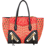 Miu Miu Bicolor Leather Biker Tote Handbag