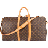 Louis Vuitton Monogram Canvas Keepall 55 Bandoulière Travel Bag