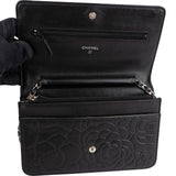 Chanel Lambskin Camellia Leather Wallet on Chain Crossbody Bag
