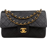 Chanel Quilted Lambskin Small 24K Gold Double Flap Shoulder Bag