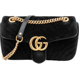 Gucci Matelassé Velvet GG Marmont Crossbody Bag