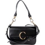 Chloé Black Leather and Suede C Crossbody Bag