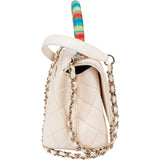 Chanel Quilted Leather Coco Rainbow Top Handle Flap Handbag