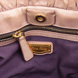 Miu Miu Vitello Lux Leather Drawstring Satchel Handbag