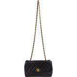 Chanel Quilted Lambskin 24K Gold Single Flap Crossbody Bag
